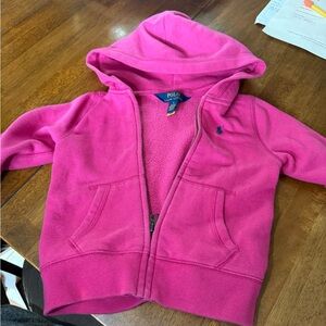 Polo Ralph Lauren Hoodie Full Zip Preppy Kids Fuchsia Hoodie size 3